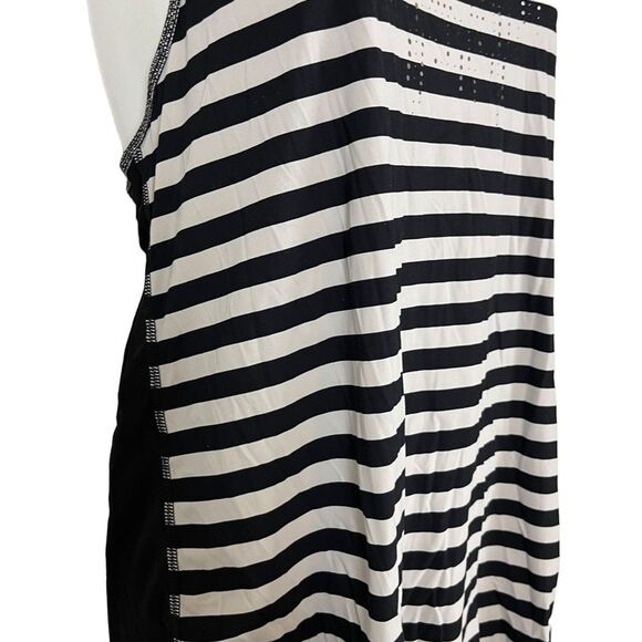 LULULEMON ATHLETICA White Black Racerback Tank Top Shirt Striped Perforated XS - Picture 11 of 16